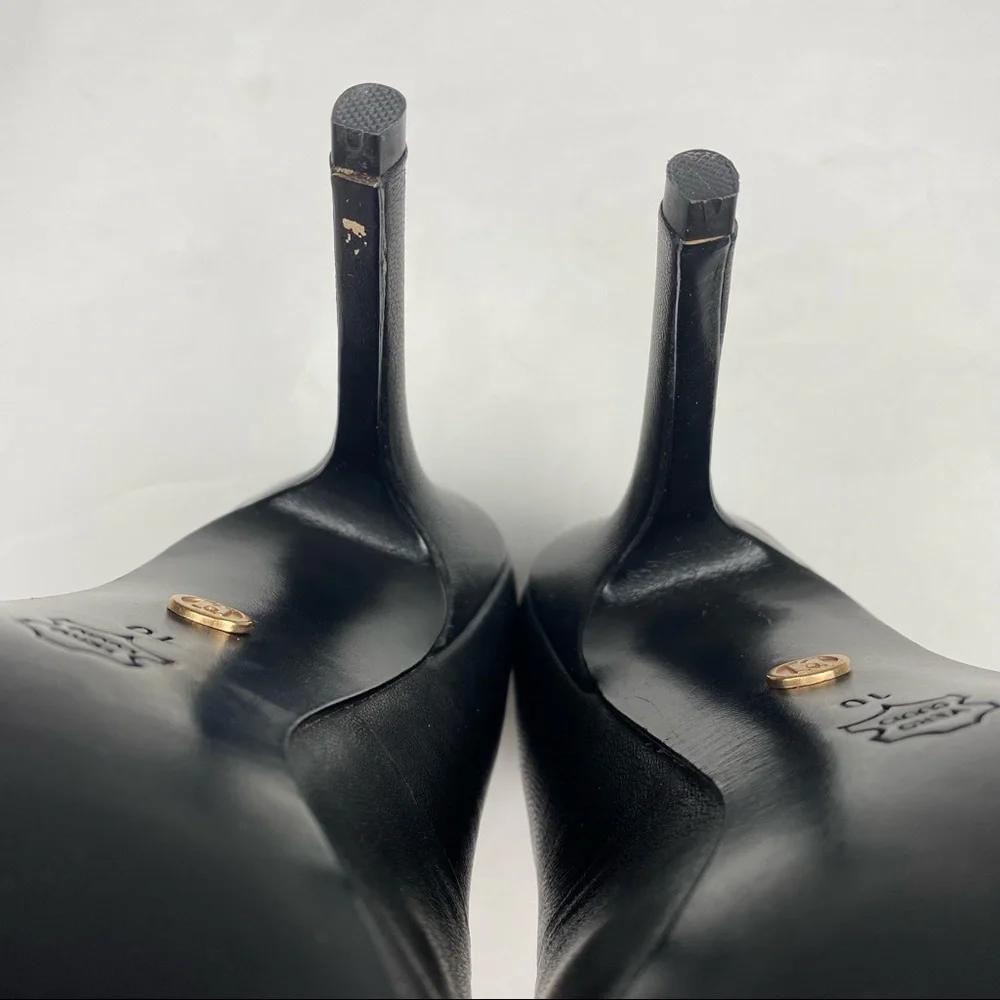 EUC-Charles David Black Leather Pointy Toed Pumps, Size 10 - Picture 12 of 12